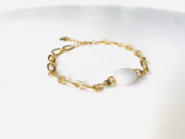 Bracelet PAISLEY PIERRE DE LUNE Blanche - PRINCESS TO LEND – Image 2