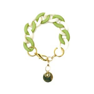 Bracelet ANGELE Blanc et Vert Tendre - PRINCESS TO LEND