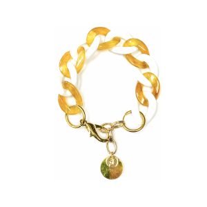 Bracelet ANGELE Blanc et Orange Écaillé - PRINCESS TO LEND