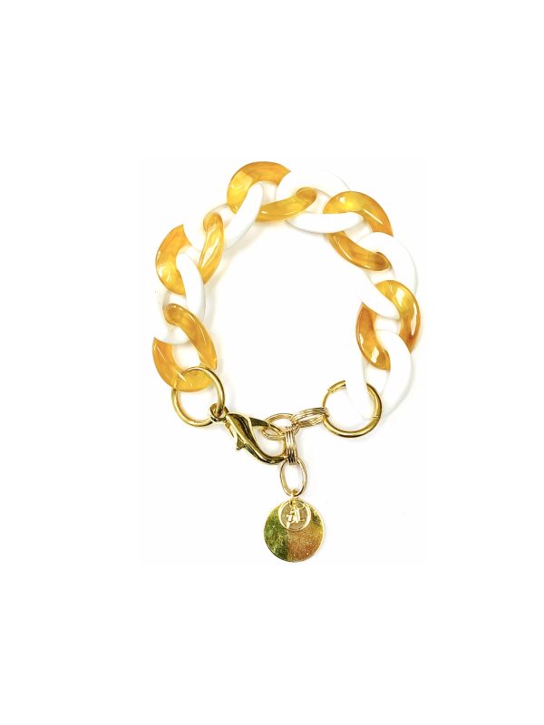 Bracelet ANGELE Blanc et Orange Écaillé - PRINCESS TO LEND
