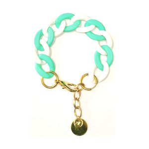 Bracelet ANGELE Blanc et Vert Menthe - PRINCESS TO LEND
