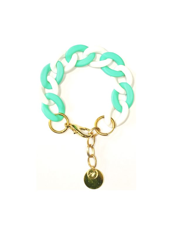 Bracelet ANGELE Blanc et Vert Menthe - PRINCESS TO LEND