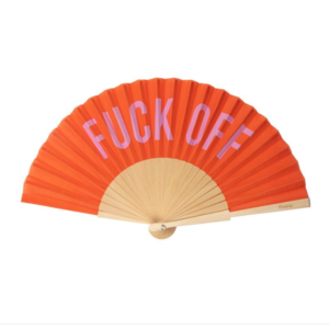 Eventail FUCK OFF Orange et Rose