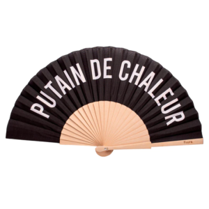 Eventail PUTAIN DE CHALEUR Noir