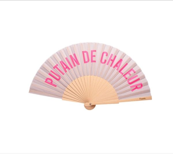 Eventail Putain de Chaleur Gris et Rose