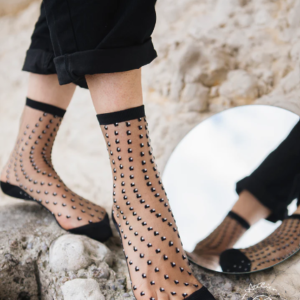 Chaussettes CRESCENT DUNES Black - ATELIER SAINT EUSTACHE