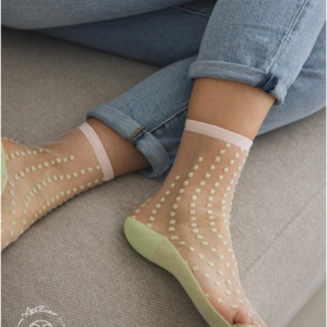 Chaussettes CRESCENT DUNES Mint - ATELIER SAINT EUSTACHE