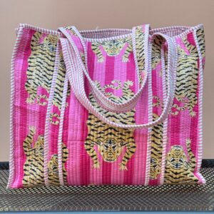 Sac Cabas indien Tigre Rose - BY LA BOUTIK