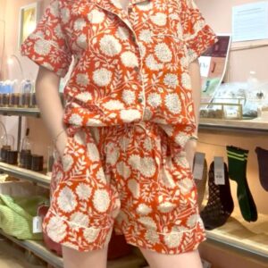 Ensemble Indien Block Print Orange - By La Boutik