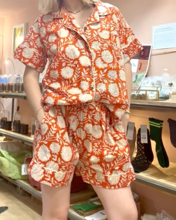 Ensemble Indien Block Print Orange - By La Boutik