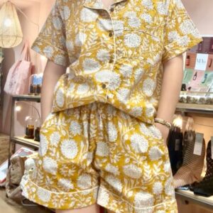 Ensemble Indien Block Print Jaune - By La Boutik