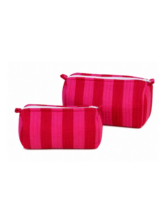 Trousse matelassée Rayée Rose – by La Boutik Labo